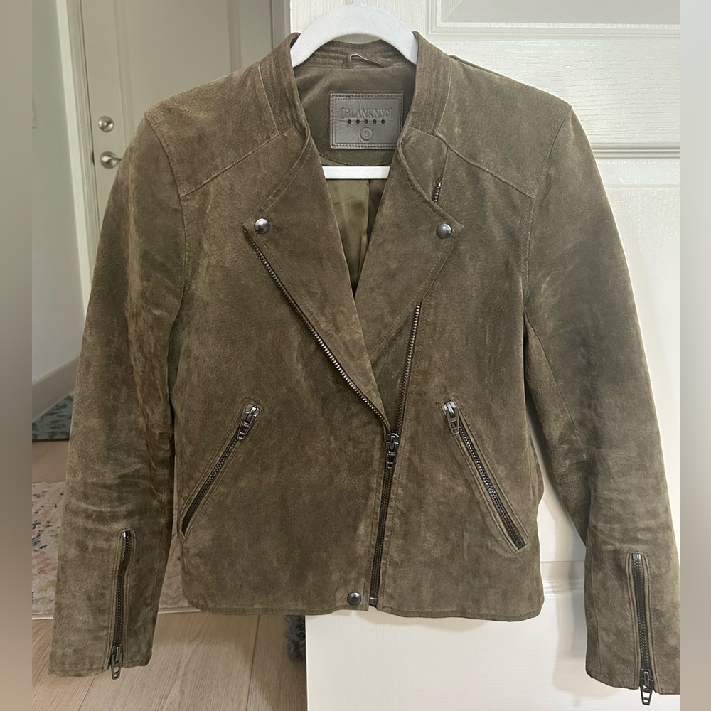 Olive Green Blank NYC 100% Suede Jacket (S)